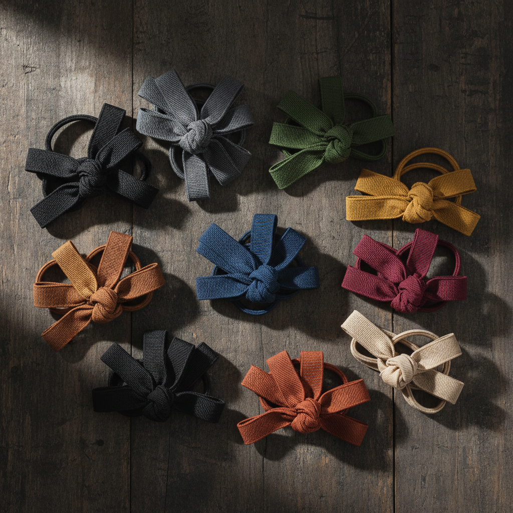 100-Pack Knotted Fabric Hair Ties for Men — 10 Colors, Elastic Ponytail Holders