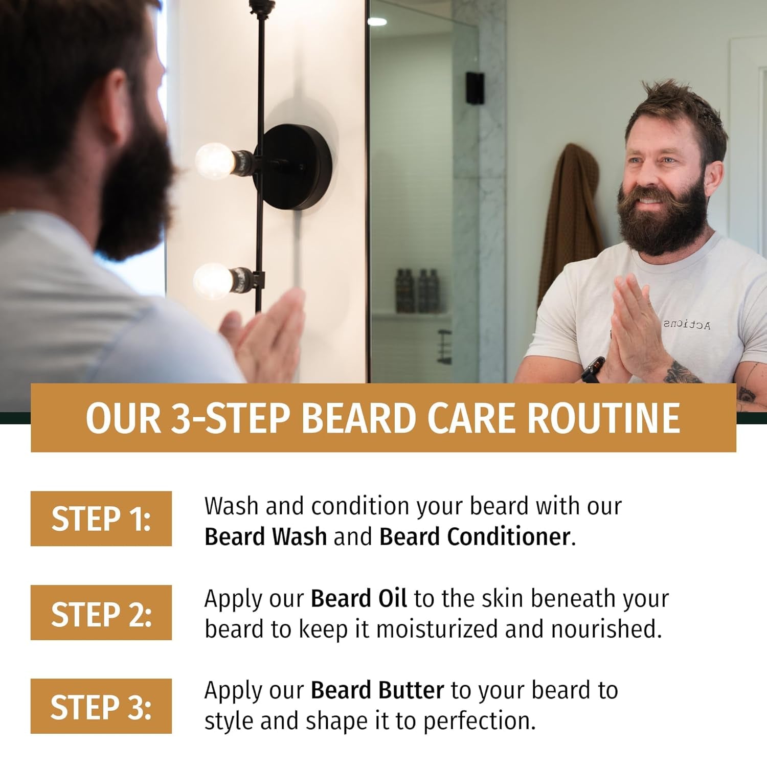 Beard Oil, 1 Fl Oz - Premium All-Natural Jojoba - Made in the USA - Hair and Skin Care for Men with Dry, Flaky Patches | Executive Scent - Cedar, Vanilla
