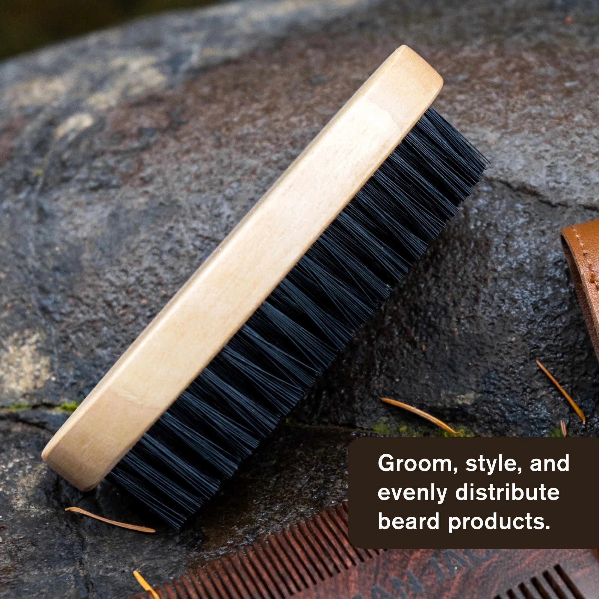 Men'S Beard Brush with Cruelty-Free Vegan Bristles, 1 Pack