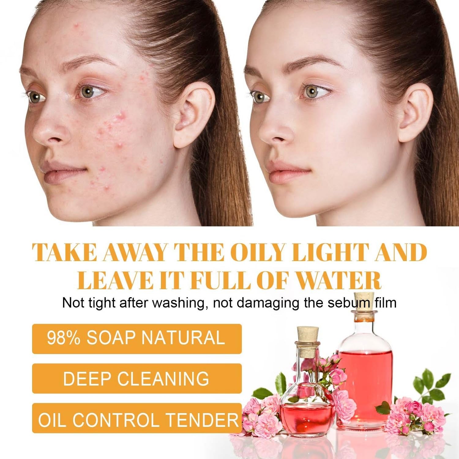 Turmeric Facial Cleanser,Foaming Face Wash,Turmeric Glow Wash,Deep Cleansing Face Cleanser with Brush (100Ml)