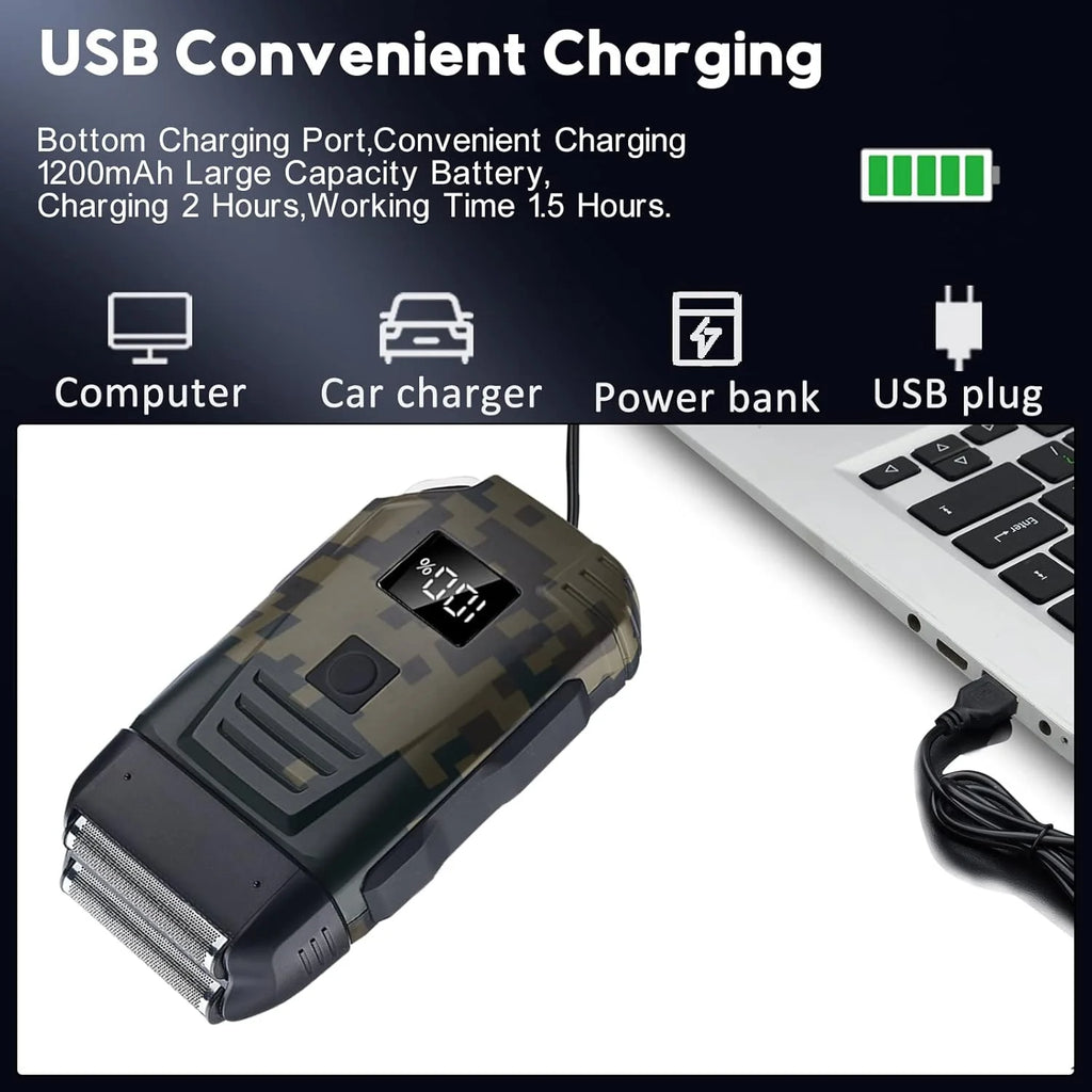 Mens USB Electric Shaver Trimmer Razor Rechargeable Hair Beard Shaving Machine