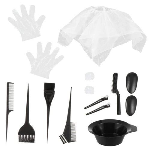 11Pcs Hair Dye Tool Set Reusable Hair Dye Bowl Brush and Gloves at Home Protects Scalp