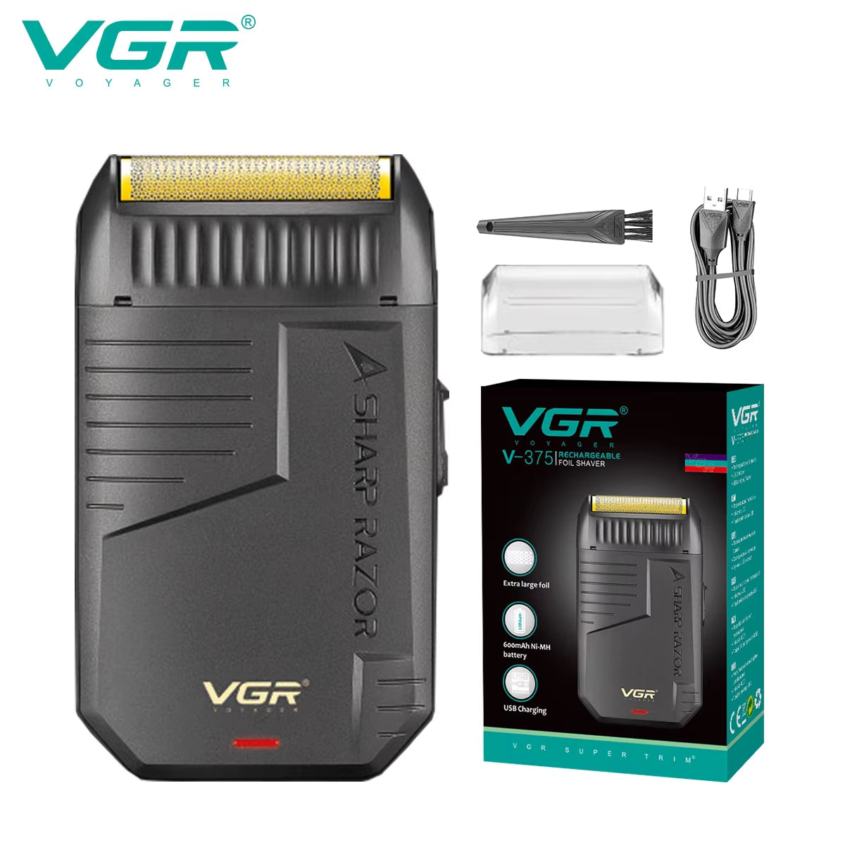Razor Rechargeable Razor Professional Beard Trimmer Electric Trimmer Reciprocating Shaver Finishing Shaver for Man V-375