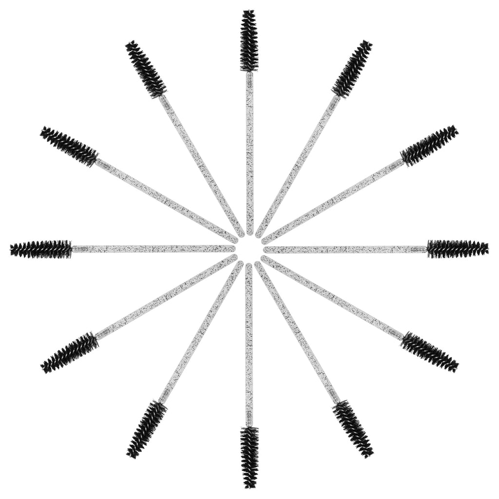 100PCS Disposable Eyelash Brush, Mascara Wands Makeup Brushes Applicators Kits for Eyelash Extensions and Eyebrow with Container (Black)