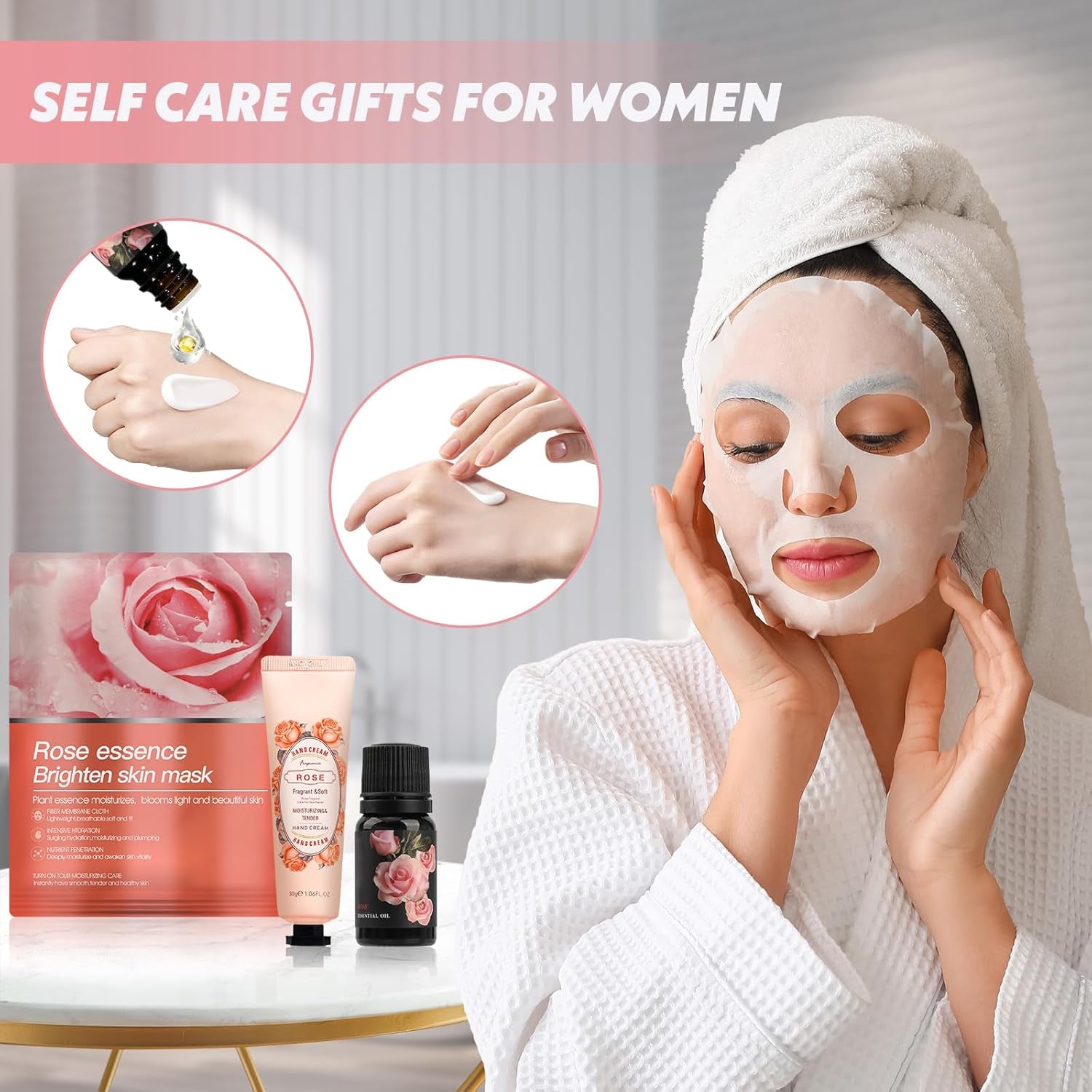 Birthday Gifts Basket for Women, Relaxtion Spa Set, Self Care Boxes for Her, Mother, Friend, Sister, Ideal Gifts for Valentine'S and Mother'S Day