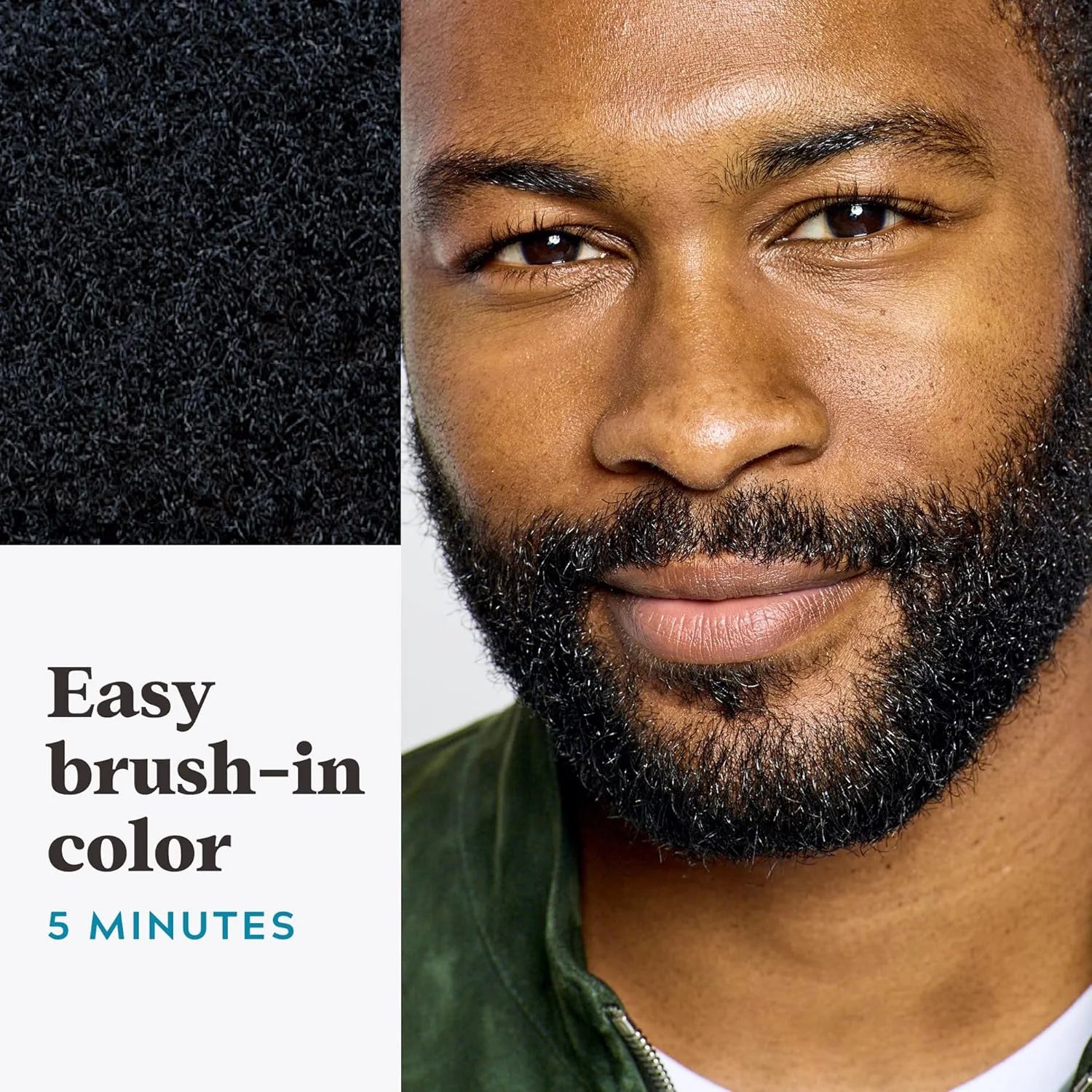 Mustache and Beard Brush-In Color Gel, Jet Black, 1 Kit