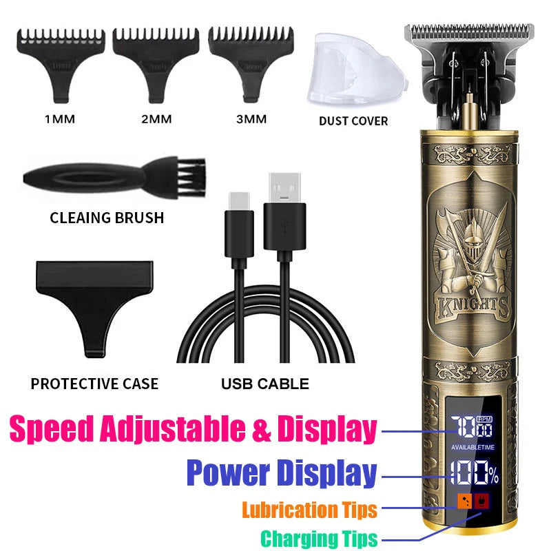 Electric Rechargeable Vintage T9 Man Shaver Trimmer USB Pusher Hair Man Beard Cutting Machine for Men Hair Clipper Shaver