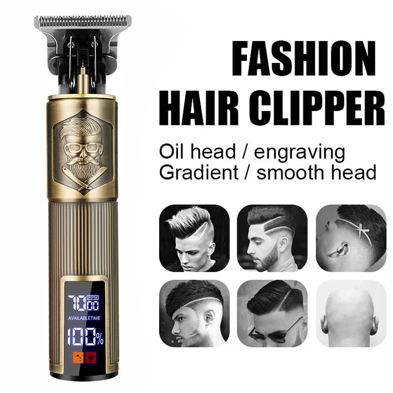 Electric Rechargeable Vintage T9 Man Shaver Trimmer USB Pusher Hair Man Beard Cutting Machine for Men Hair Clipper Shaver
