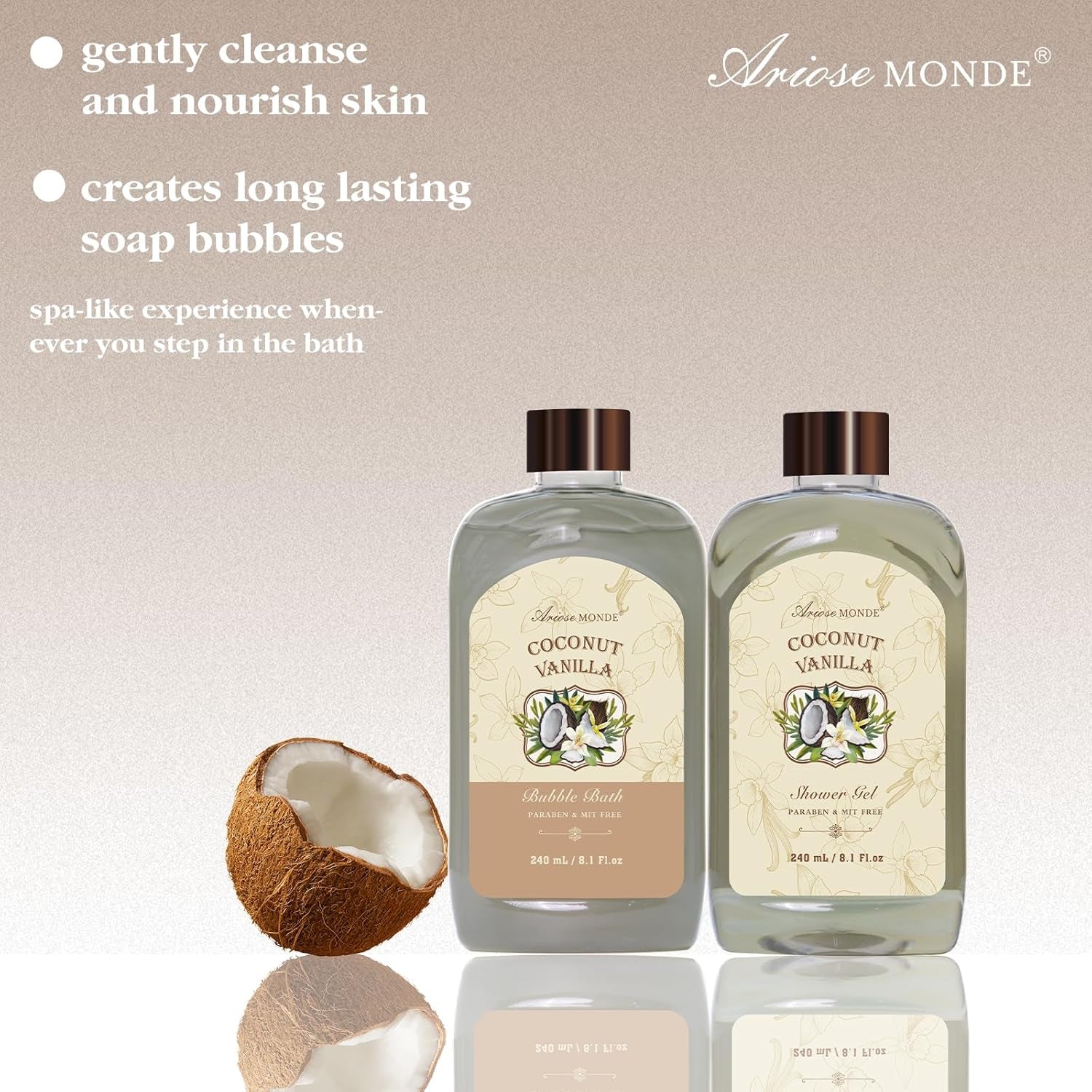 Spa Gift Baskets - Coconut Vanilla Bath Gift Set for Women, Relaxing Spa Kit with Bath Bombs, Body Lotion and Body Scrub, Birthday Gifts for Women, Christmas Spa Gifts for Mom