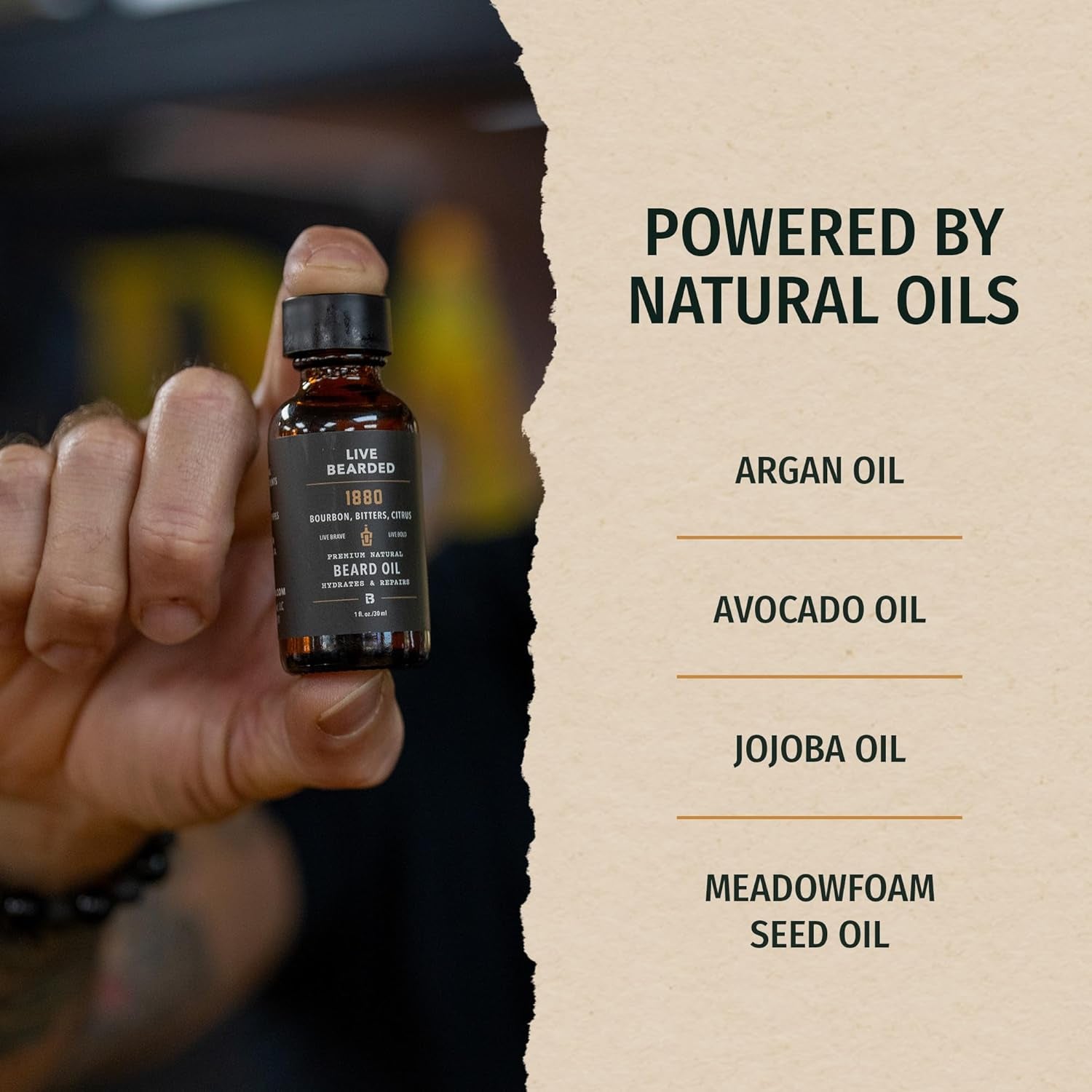 Beard Oil, 1 Fl Oz - Premium All-Natural Jojoba - Made in the USA - Hair and Skin Care for Men with Dry, Flaky Patches | Executive Scent - Cedar, Vanilla