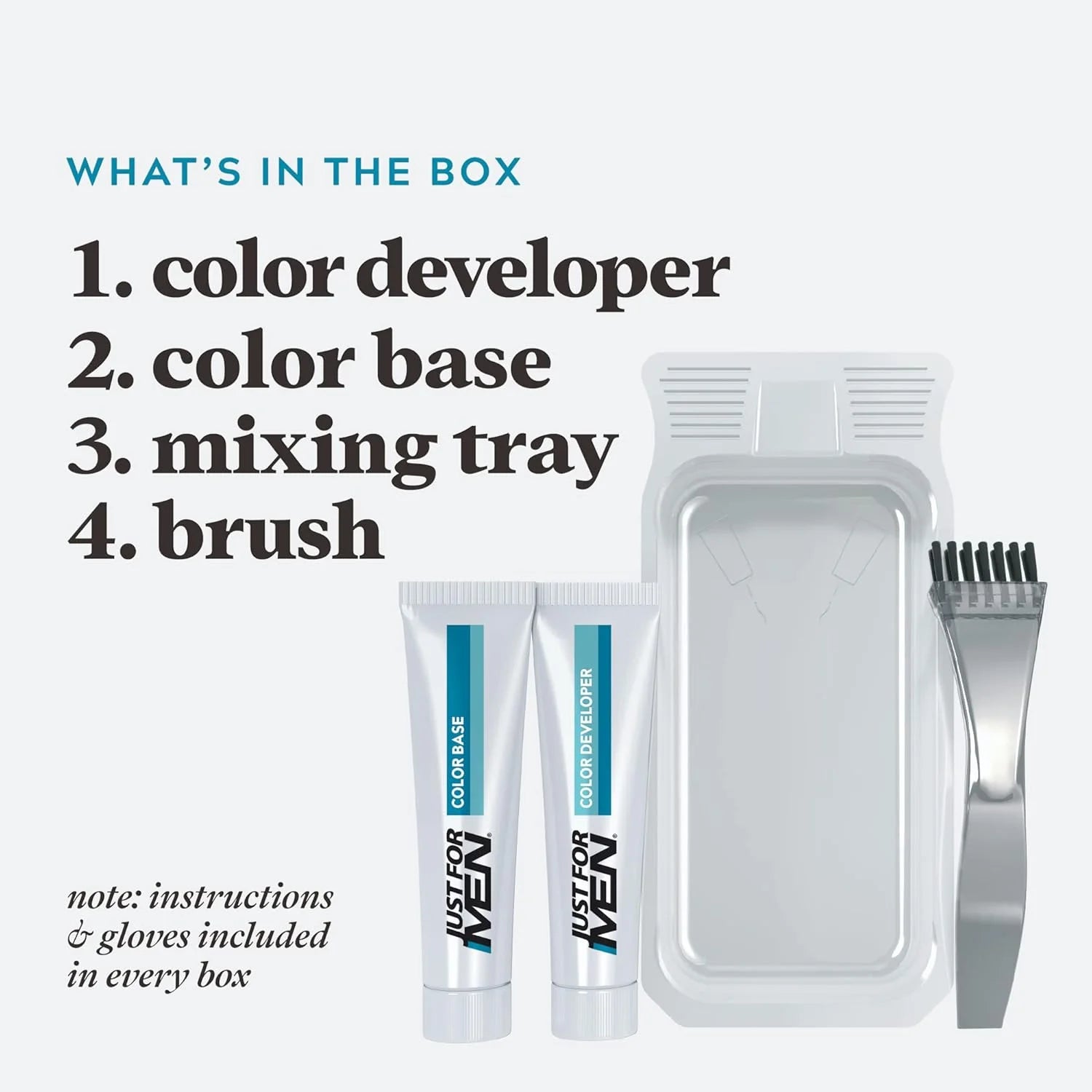 Mustache and Beard Brush-In Color Gel, Jet Black, 1 Kit