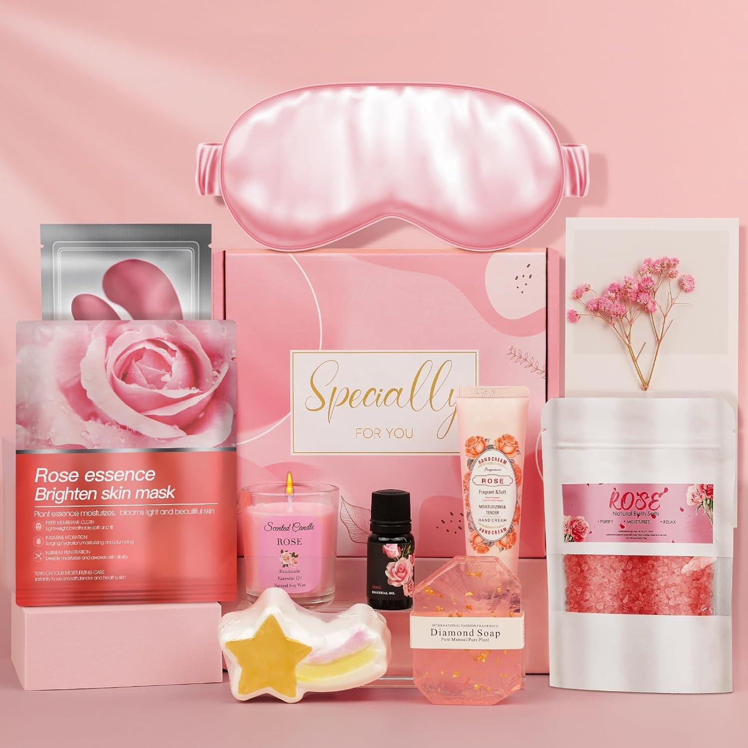 Birthday Gifts Basket for Women, Relaxtion Spa Set, Self Care Boxes for Her, Mother, Friend, Sister, Ideal Gifts for Valentine'S and Mother'S Day