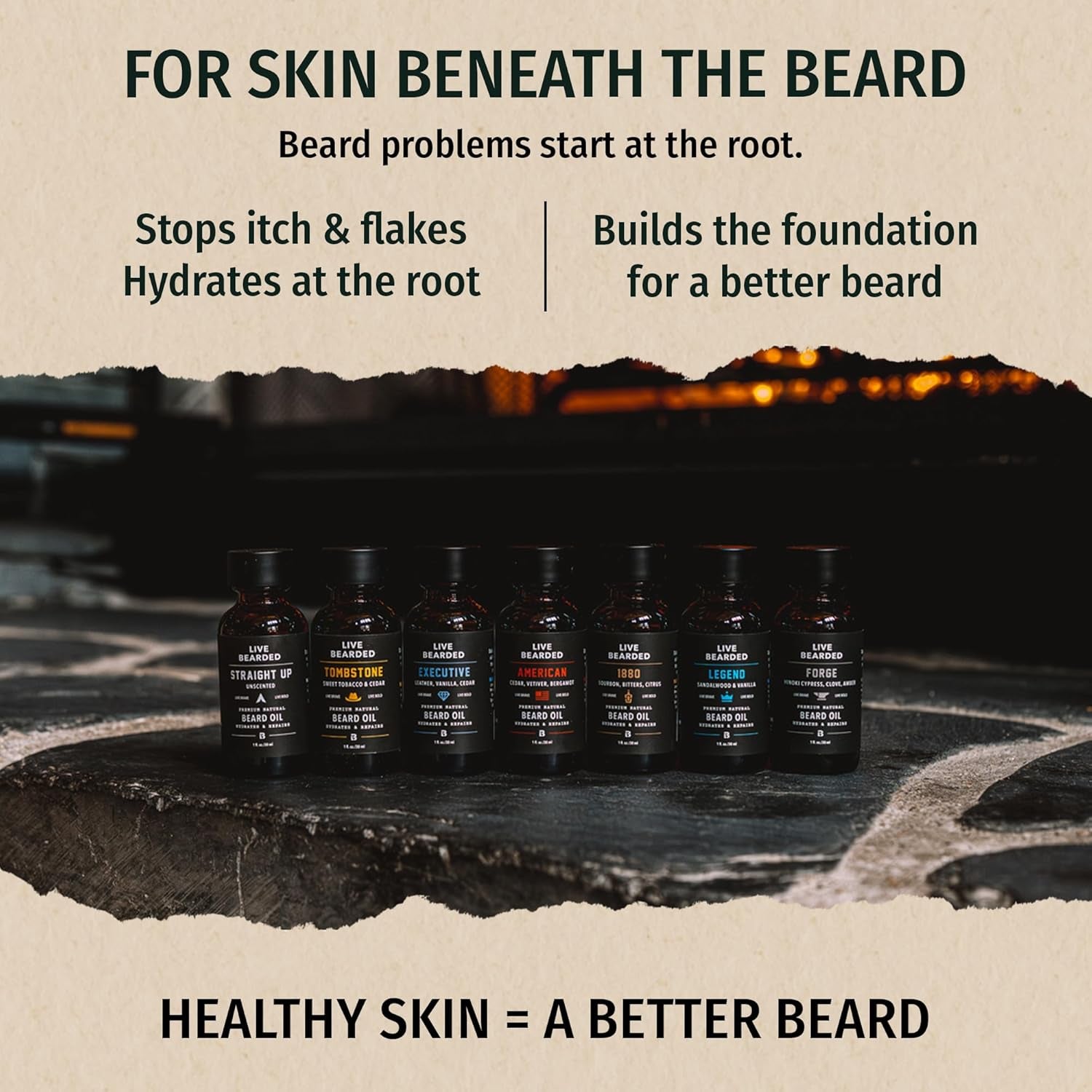 Beard Oil, 1 Fl Oz - Premium All-Natural Jojoba - Made in the USA - Hair and Skin Care for Men with Dry, Flaky Patches | Executive Scent - Cedar, Vanilla